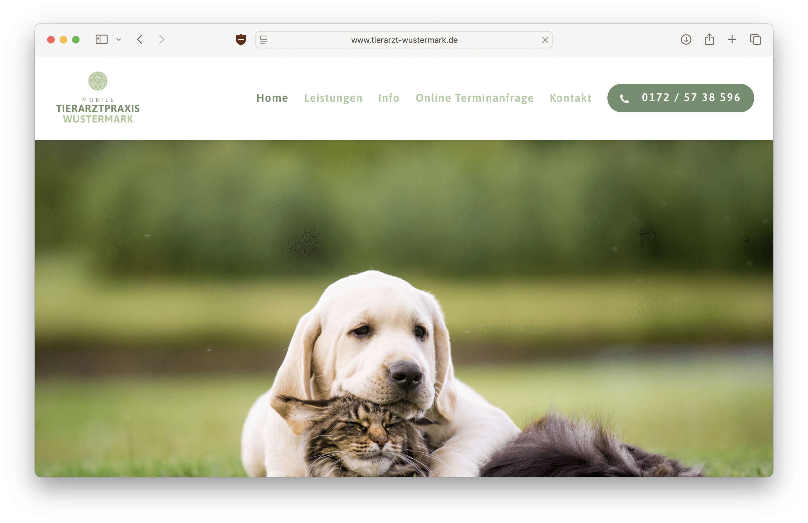 Referenz-Webseite der Mobilen Tierarztpraxis Wustermark